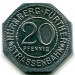 Трамвайный жетон Нюрнберг 20 пфеннигов 1920-23 год. Нотгельд