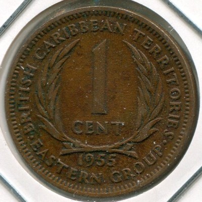Монета Британские Восточные Карибы 1 цент 1955 год.