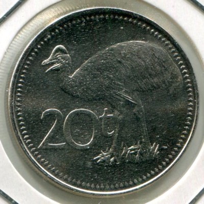 Монета Папуа-Новая Гвинея 20 тоа 2005 год.