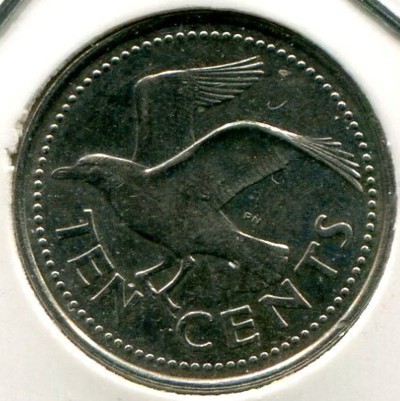 Монета Барбадос 10 центов 2005 год.
