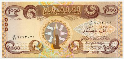 Банкнота Ирак 1000 динар 2018 год.
