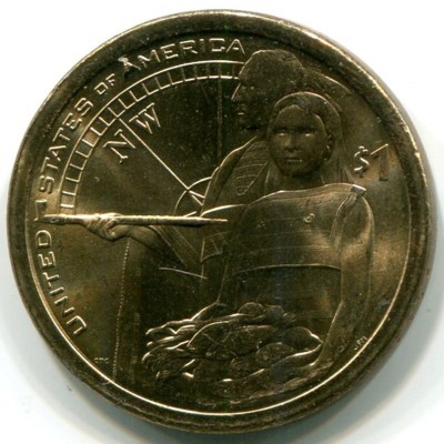 Монета США 1 доллар 2014 год. Гостеприимство индейцев.