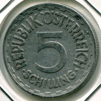 Монета Австрия 5 шиллингов 1952 год.