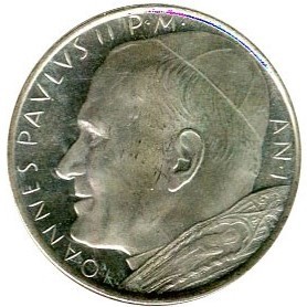 Ватикан, серебряная монета 500 лир, 1979 год