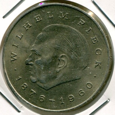 Монета ГДР 20 марок 1972 год. Первый президент ГДР - Вильгельм Пик.
