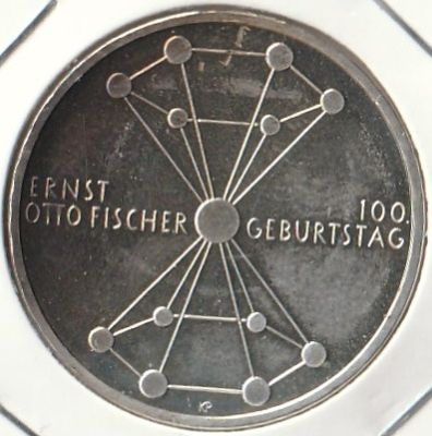 Германия 20 евро 2018 г. 100 лет со дня рождения Эрнста Отто Фишера D