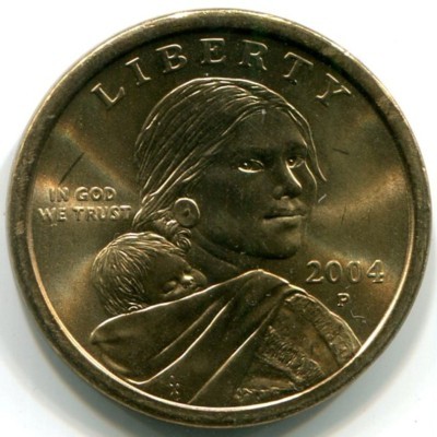 Монета США 1 доллар 2004 год. P "Сакагавея"