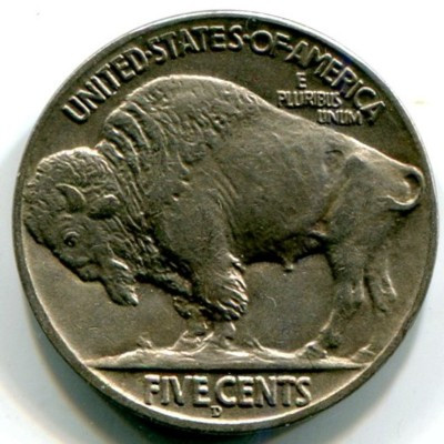 Монета США 5 центов 1915 год. D
