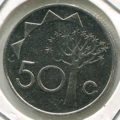 Монета Намибия 50 центов 2010 год.