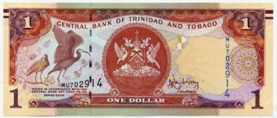 Банкнота Тринидад и Тобаго 1 доллар 2006 год.