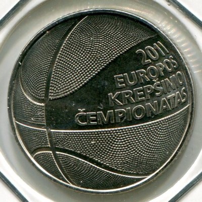 Монета Литва 1 лит 2011 год.