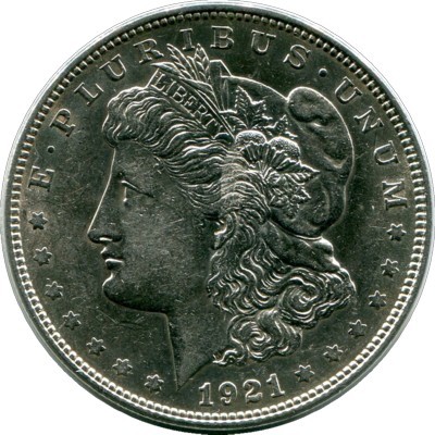 Монета США 1 доллар 1921 год.