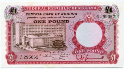 Банкнота Нигерия 1 фунт 1967 год. 2