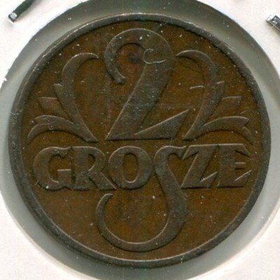 Монета Польша 2 гроша 1938 год. 