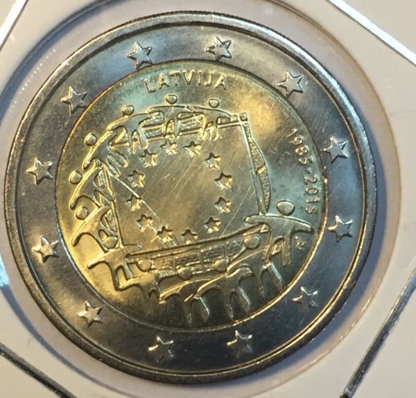 Монета Латвия 2 евро 2015 года 