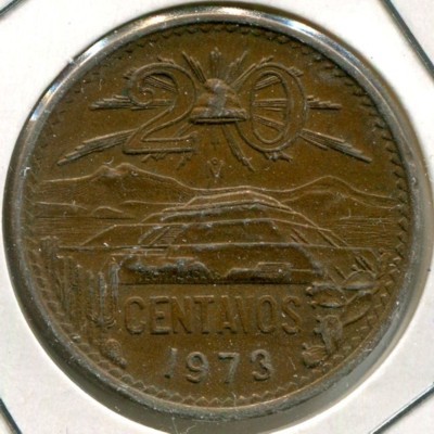 Монета Мексика 20 сентаво 1973 год.
