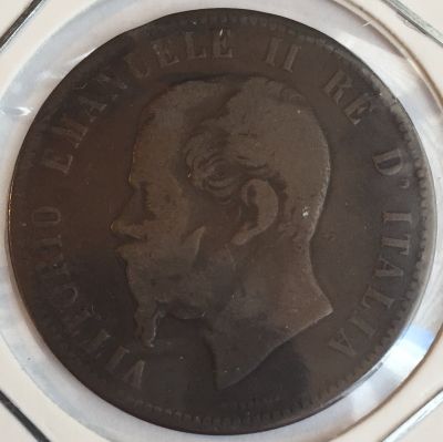 Монета Италия 10 чентезимов 1863 год