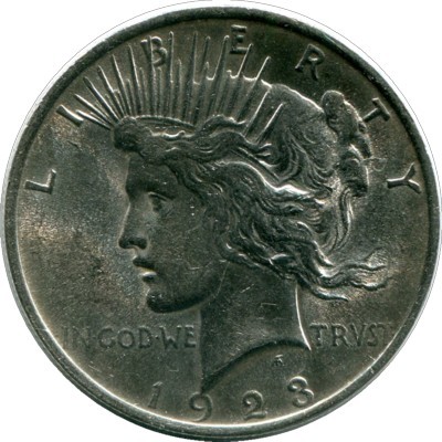 Монета США 1 доллар 1923 год.