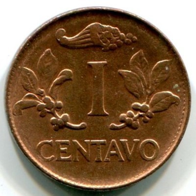 Монета Колумбия 1 сентаво 1967 год.
