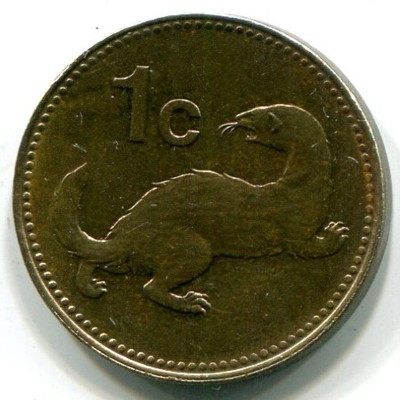 Монета Мальта 1 цент 1991 год.