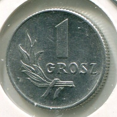 Монета Польша 1 грош 1949 год.