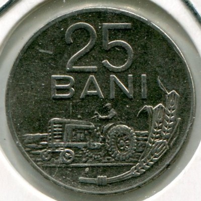 Монета Румыния 25 бани 1966 год.