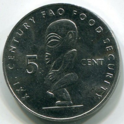 Монета Острова Кука 5 центов 2000 год. FAO