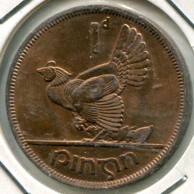 Монета Ирландия 1 пенни 1968 год.
