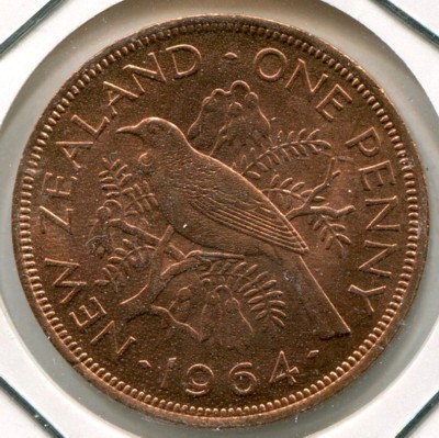 Монета Новая Зеландия 1 пенни 1964 год.