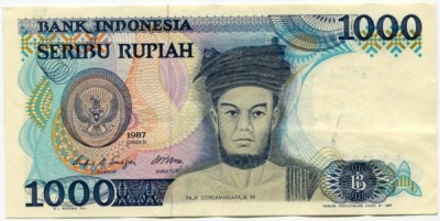 Банкнота Индонезия 1000 рупий 1987 год.