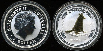 Австралия, 1 доллар 2006 год, "Год собаки"