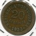 Монета Португальская Гвинея 20 сентаво 1933 год.