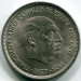 Монета Испания 25 песет 1968 год. 