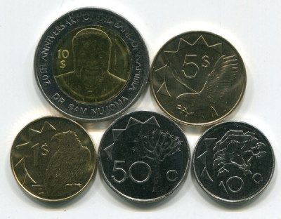 Намибия набор из 5-ти монет.