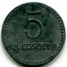 Монета Кайзерслаутерн 5 пфеннигов 1917 год. Нотгельд
