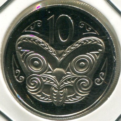 Монета Новая Зеландия 10 центов 1977 год.