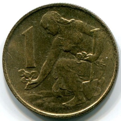 Монета Чехословакия 1 крона 1981  год.