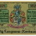 Банкнота город Лангенесс-Нордмарш 75 пфеннигов 1921 год.