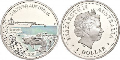 Австралия 1 доллар "Дарвин"  2008 год