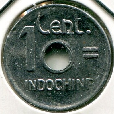 Монета Французский Индокитай 1 цент 1943 год.