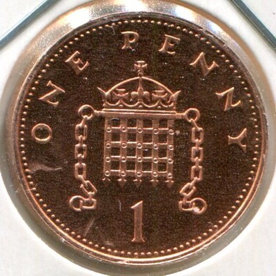 Монета Великобритания 1 пенни 2006 год.