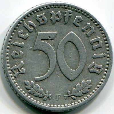 Монета Германия 50 рейхспфеннигов 1935 год. F