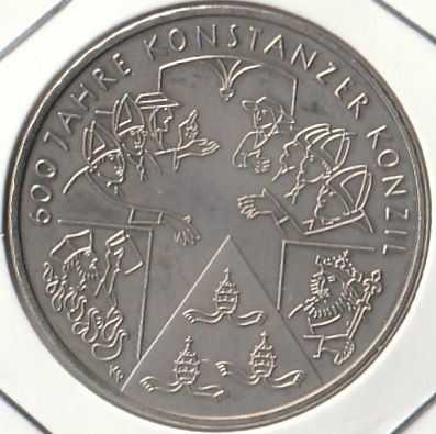 Германия 10 евро 2014 г. 600 лет Констанцскому собору F