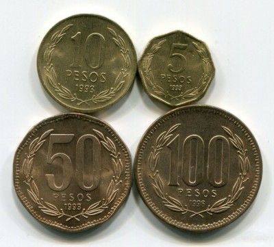 Чили набор из 4-х монет.