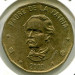 Монета Доминиканская республика 1 песо 2000 год.