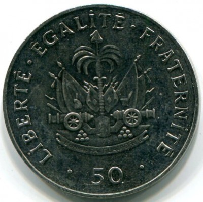 Монета Гаити 50 сантимов 1999 год.