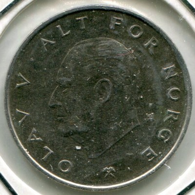 Монета Норвегия 1 крона 1991 год.