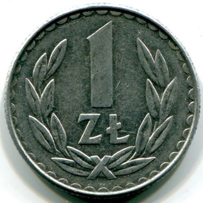 Монета Польша 1 злотый 1988 год.