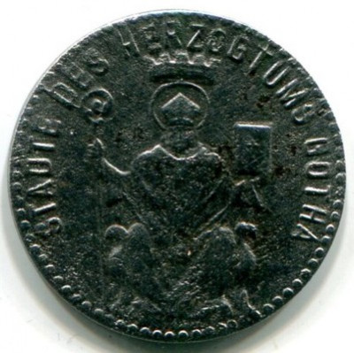 Монета Гота 2 пфеннига 1919 год. Нотгельд