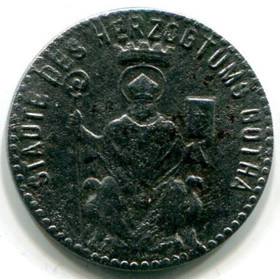 Монета Гота 2 пфеннига 1919 год. Нотгельд